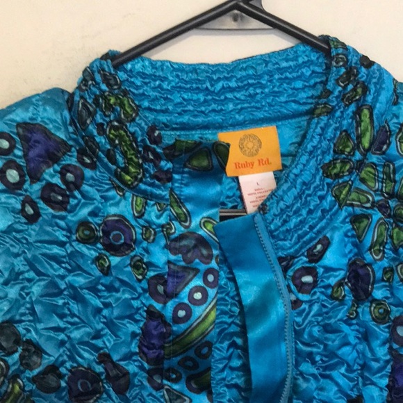 Unique puff popcorn style jacket by Ruby Red. Sz L - Picture 2 of 9